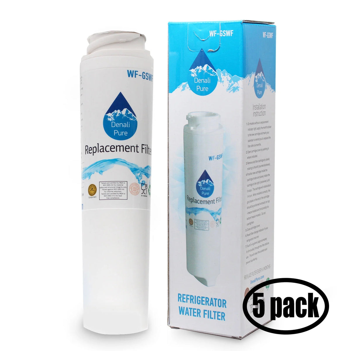 5-Pack Replacement Refrigerator Water Filter I3058