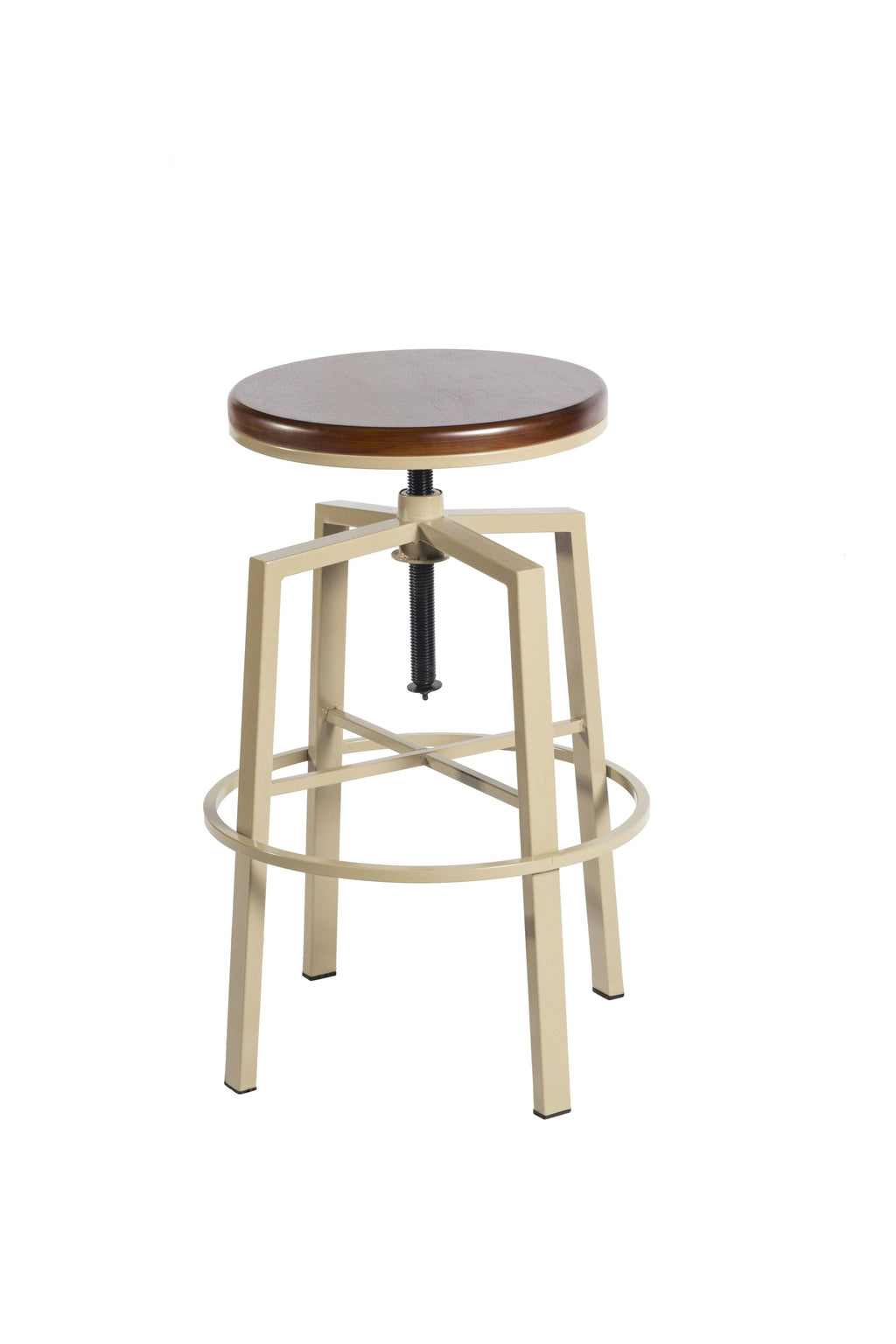 Beige Backless Adjustable Height Barstool N26730