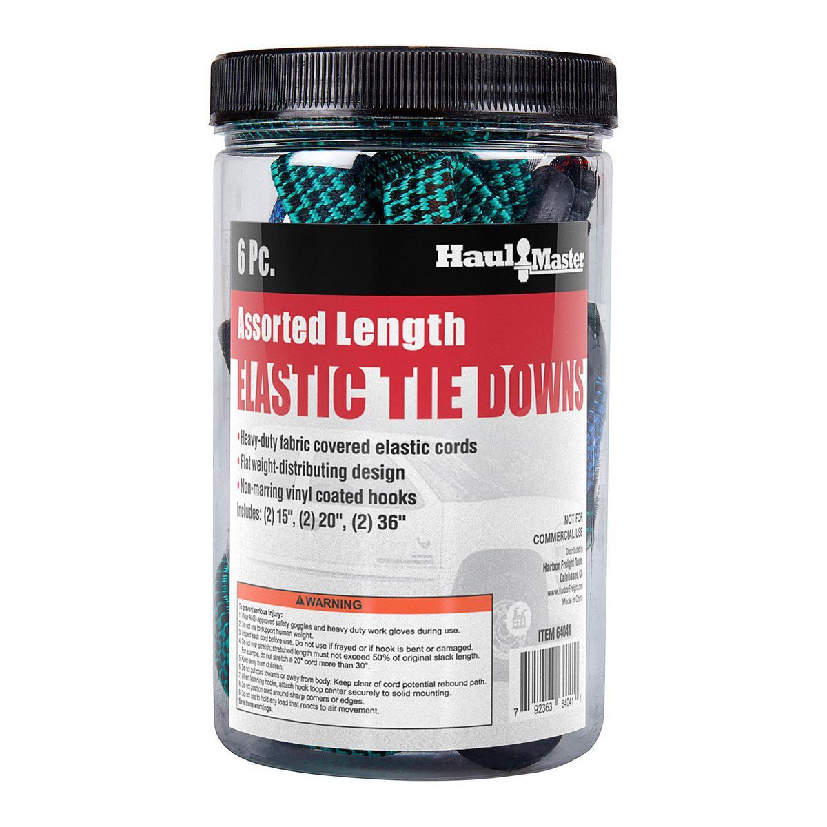 Elastic Tie Downs, 6-Piece M9549