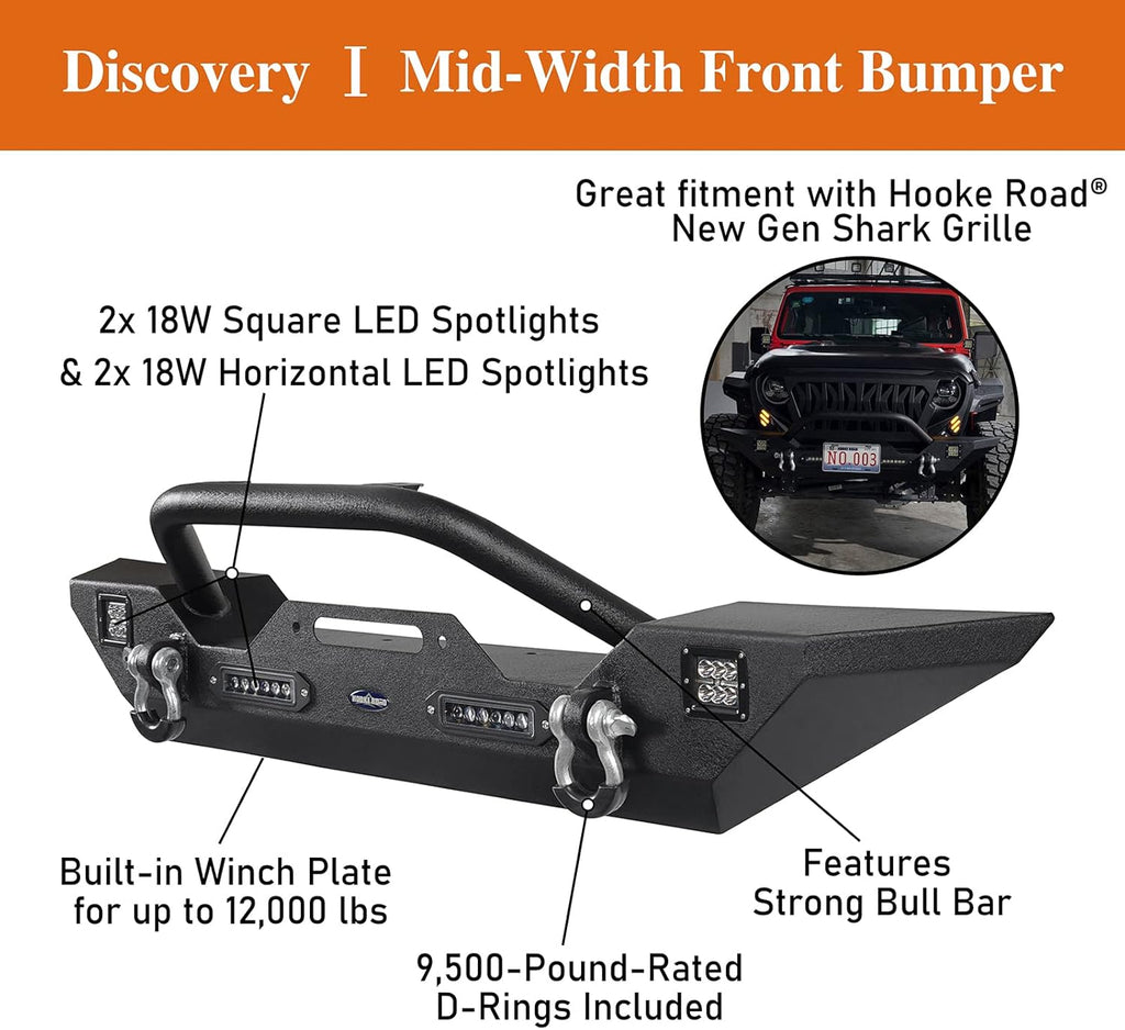 Rear Bumper with Spare Tire Carrier and Front Bumper Combo P254