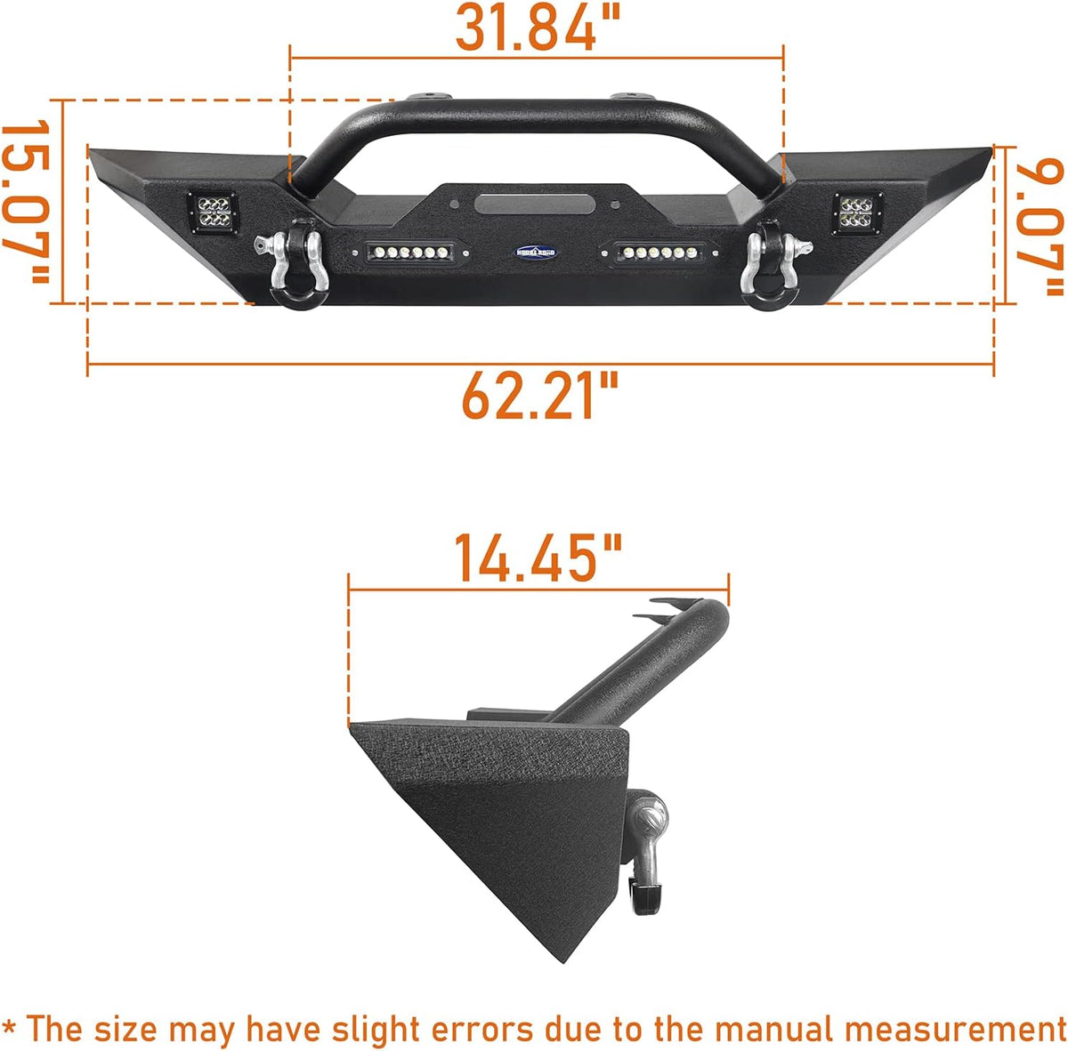 Rear Bumper with Spare Tire Carrier and Front Bumper Combo P254