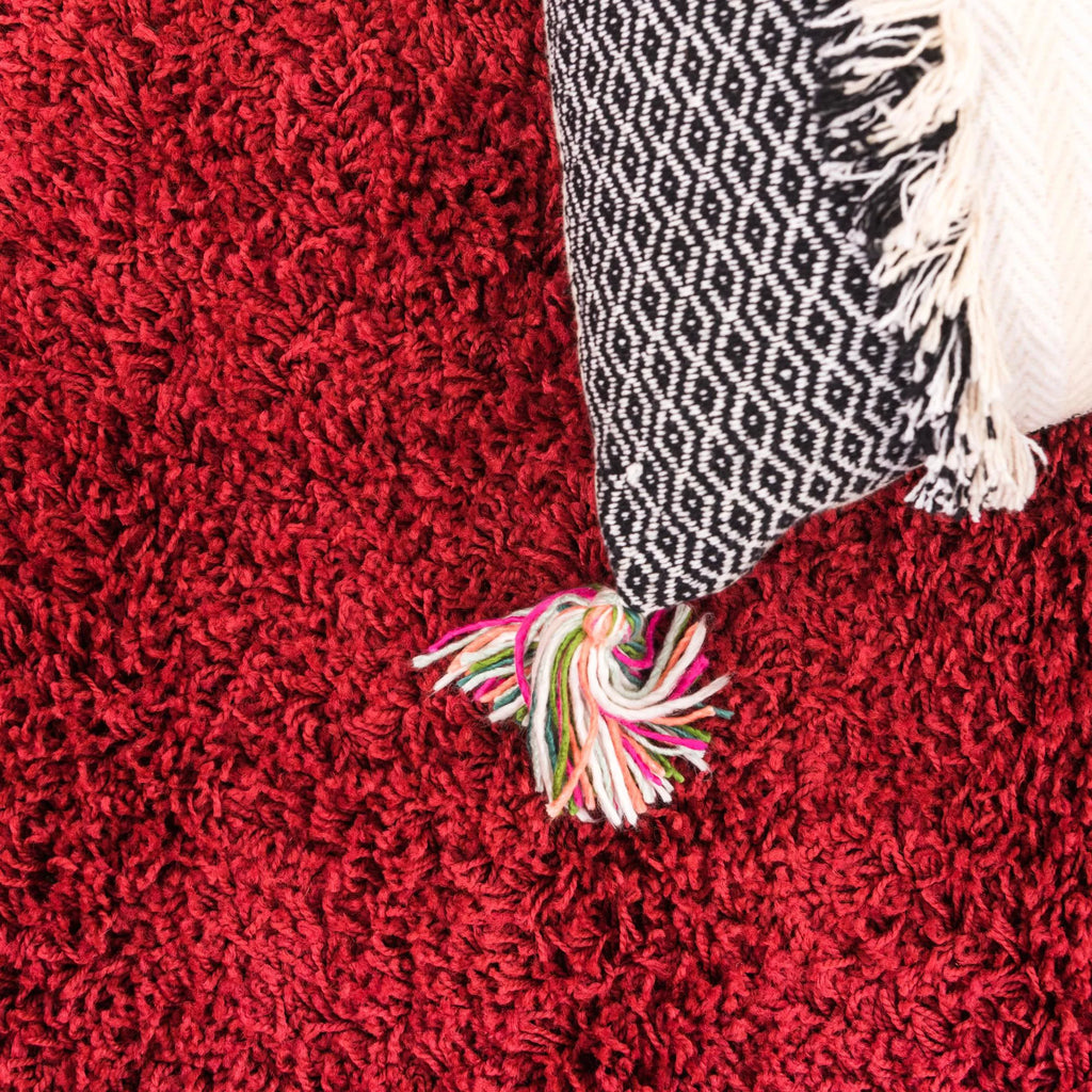 Cherry Red 7' x 10' Shag Rug E372