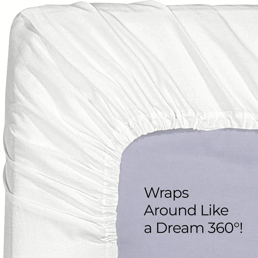 Queen Fitted Sheet, Deep Pocket 15 Inches, White Microfiber S54768