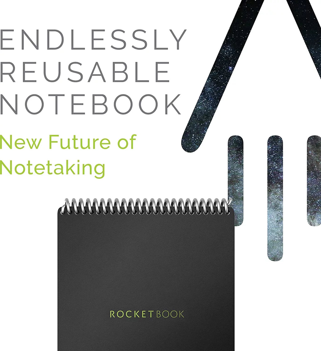 Black Reusable Spiral Notepad W603