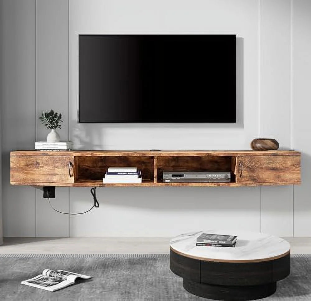 Wall Mounted Floating Wood TV Stand X548