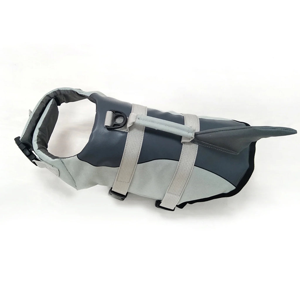 Dog Pet Shark Swimsuit Vest Safety Wear Preserver Q4226