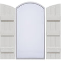 Rustic Faux Wood Shutters with Elliptical Arch Top C5546