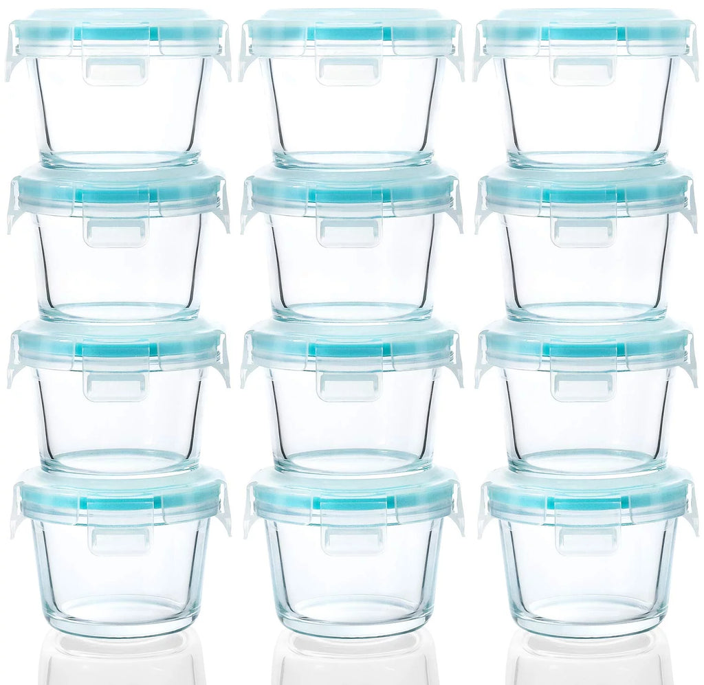 12-Pack 5 Oz Glass Baby Food Storage Containers with Lids Z112389