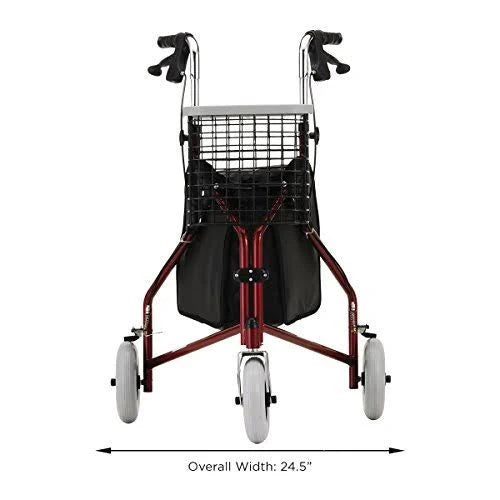 Red 3-Wheeled Rollator Walker L711664