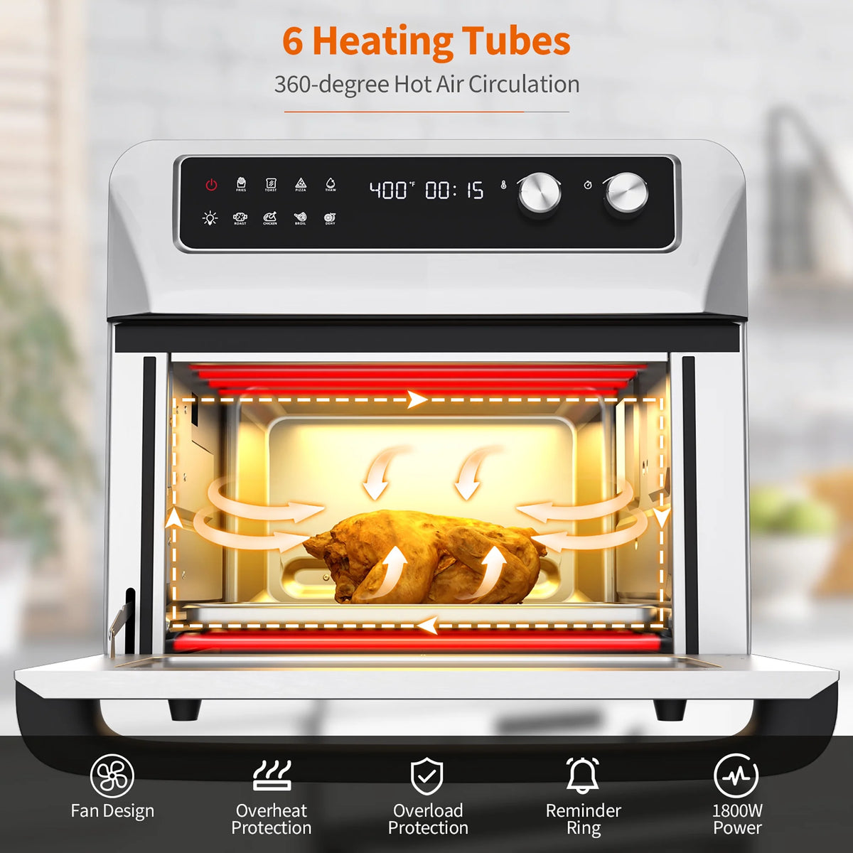 21QT Convection Air Fryer Toaster Oven 8-in-1 Q3377