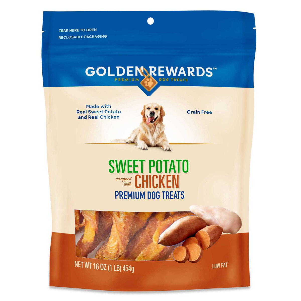 Sweet Potato Wrapped with Chicken Dog Treats V4146