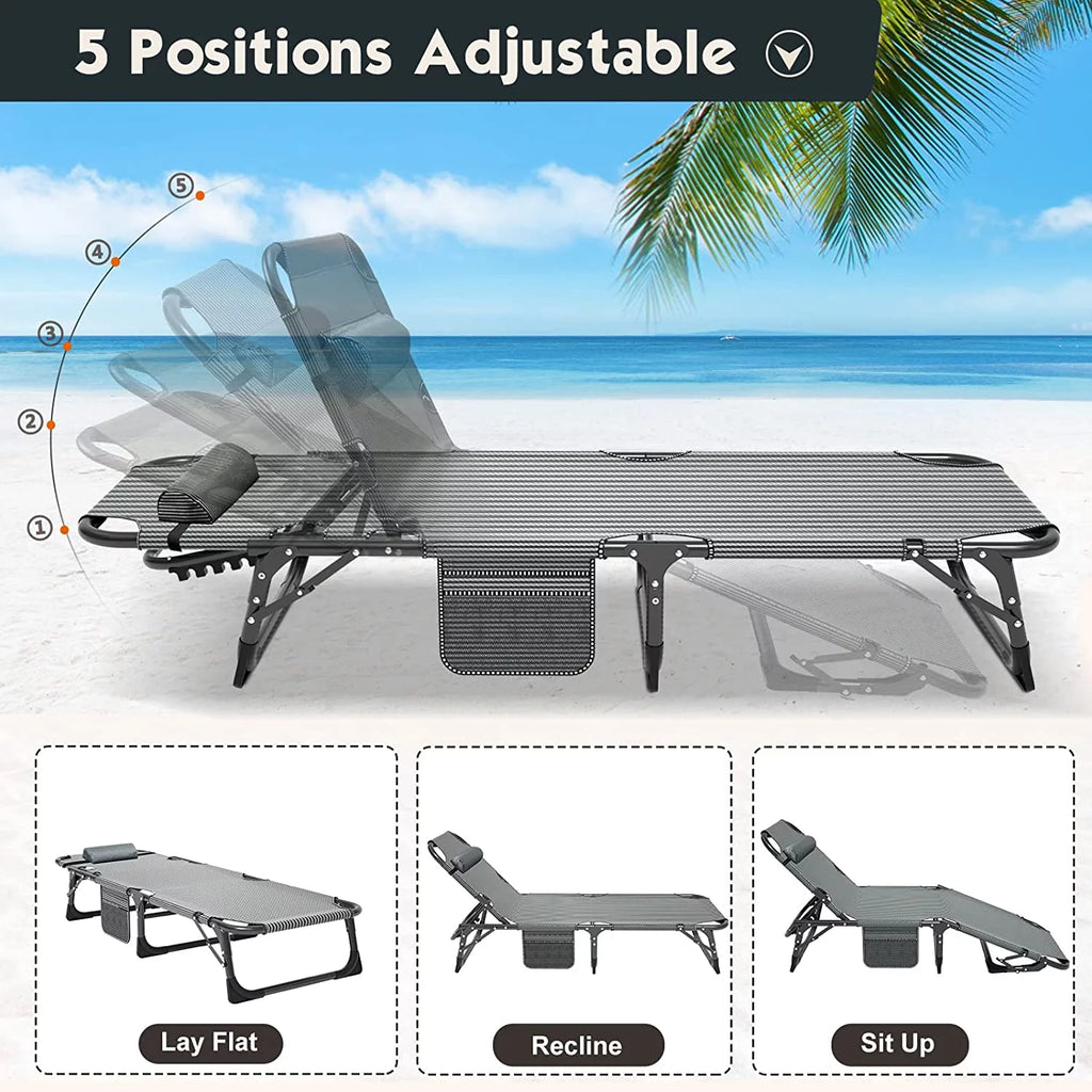 Folding Camping Cot with Cushion & Pillow H46537