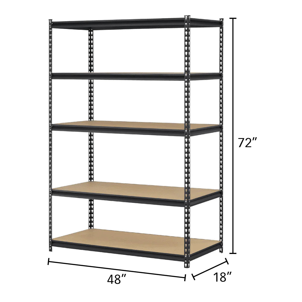 5-Tier Steel Shelving, 4,000 lbs. Total Capacity, Black P93968