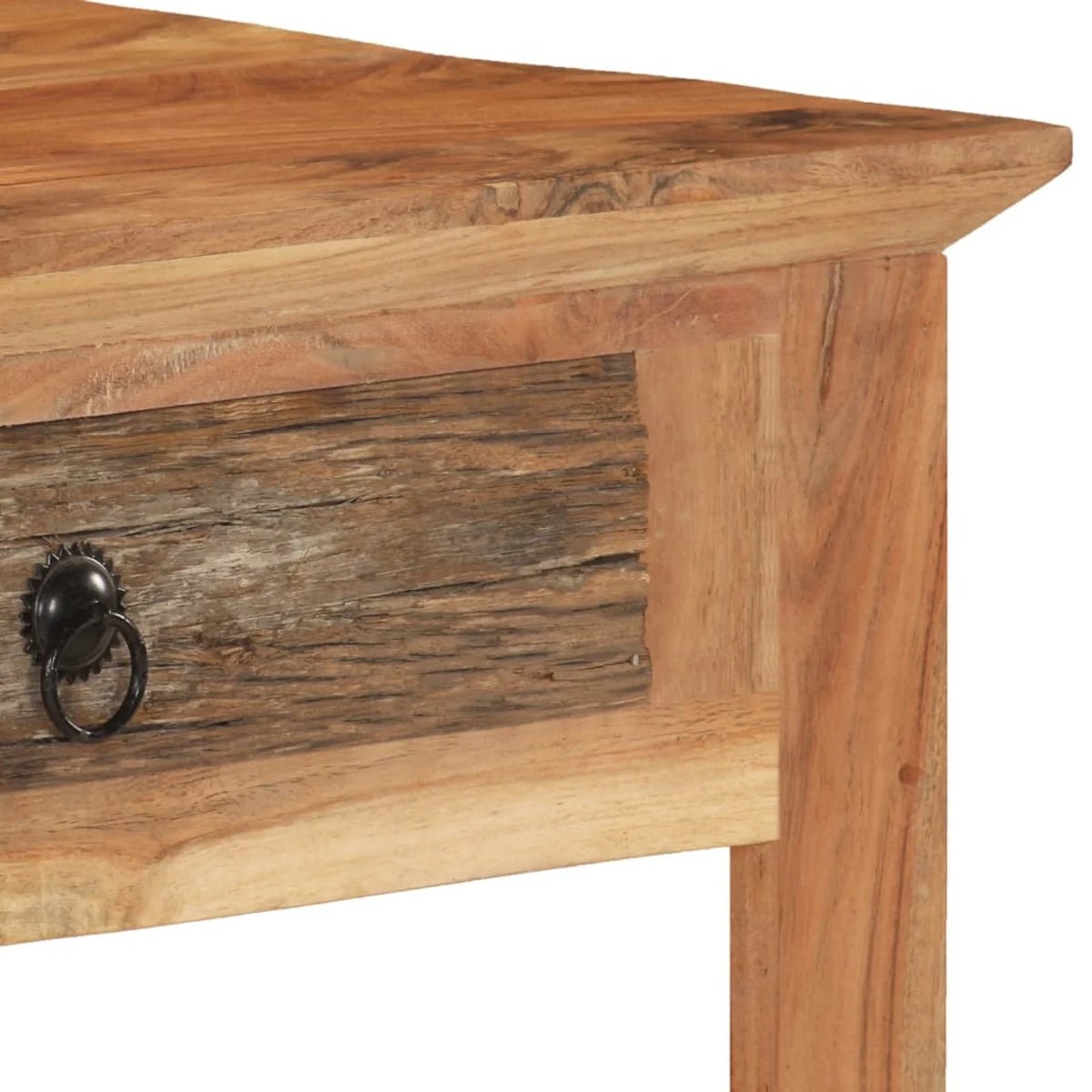 Reclaimed Wood Writing Desk with 2 Storage Drawers E338