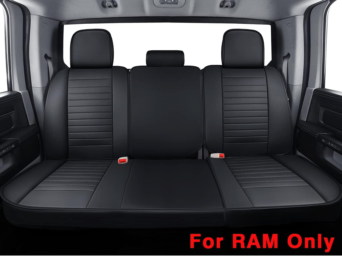 Black Waterproof Faux Leather Front Seat Covers M8598