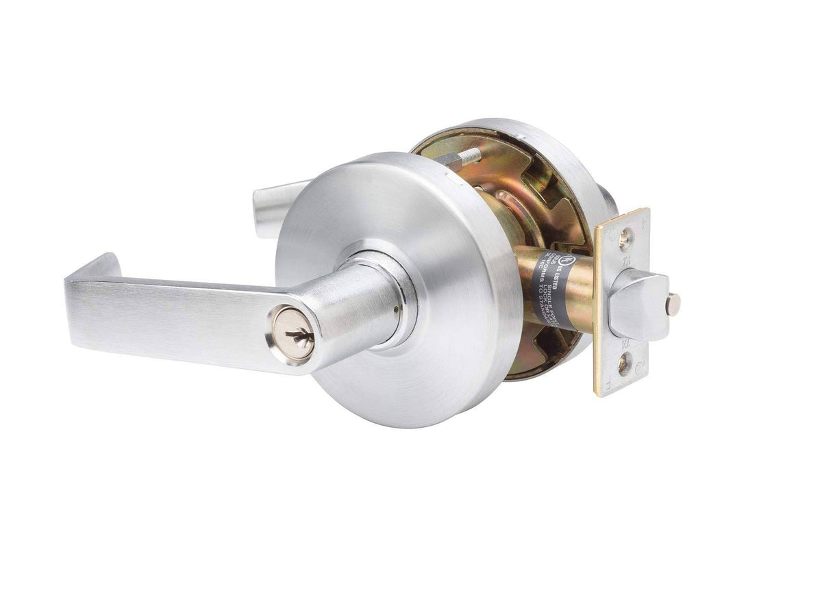 Brushed Chrome Commercial Cylindrical Lever F51752