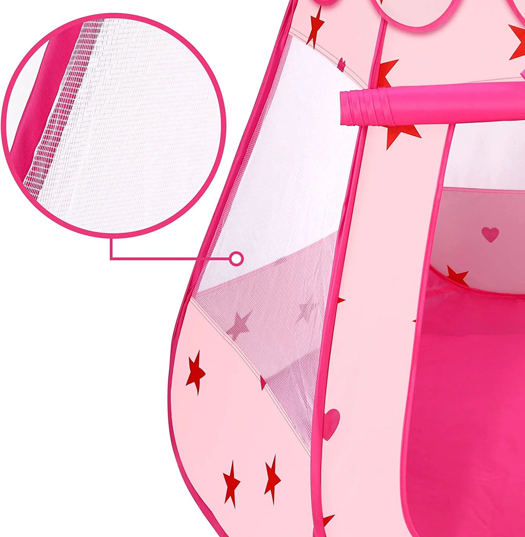 Princess Pop Up Tent with Star Lights and Portable Bag P209752