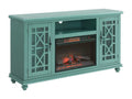 Antique Teal TV Stand with Fireplace C535470