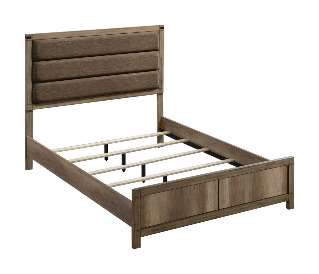 Light Grey Wood Finish King Size 6pc Bedroom Set V76534