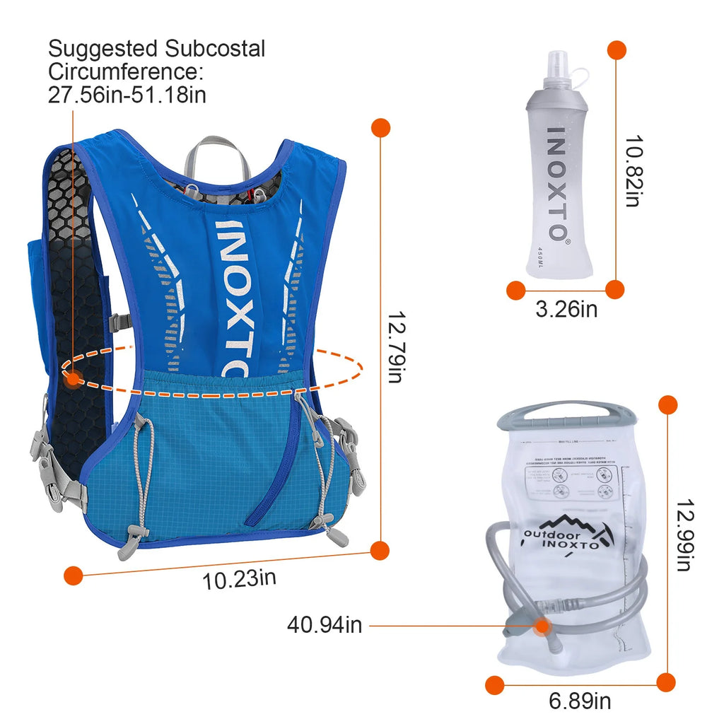 Blue Hydration Vest Backpack with 2.4L Water Bladder S19025