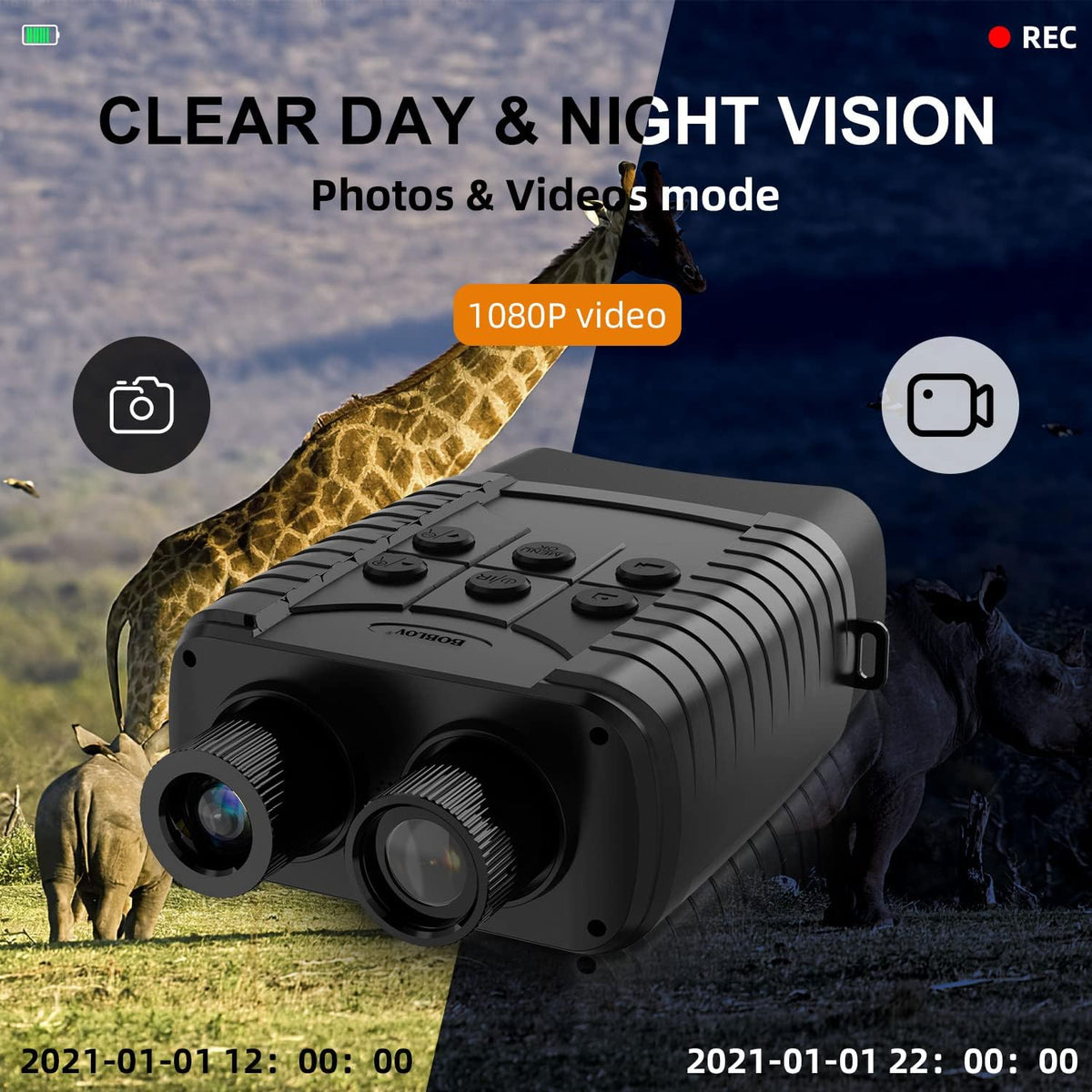 Digital Night Vision Binoculars with 3" LCD L839335