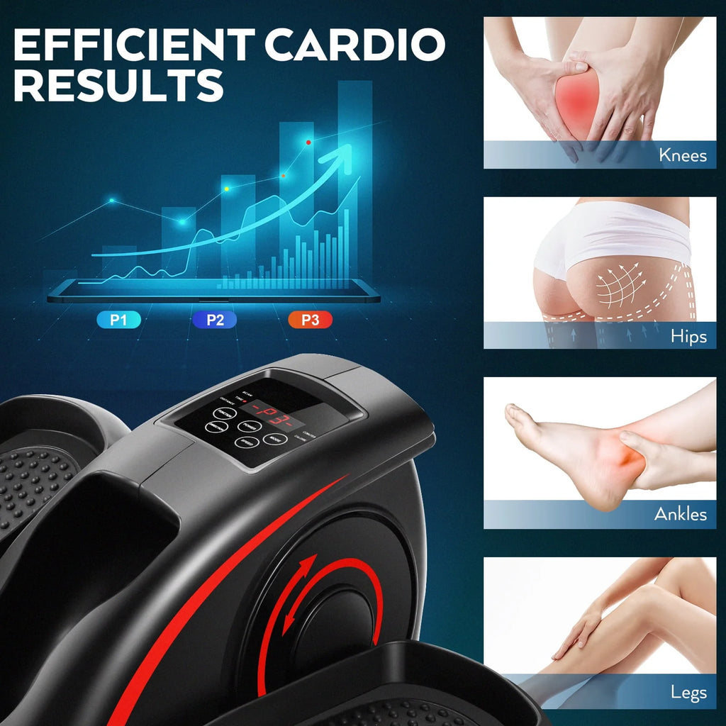 Black Red Under Desk Elliptical Machine M63901