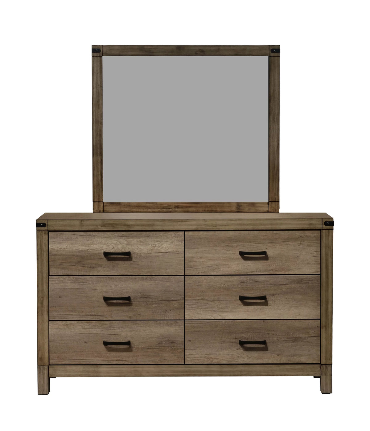 Light Grey Wood Finish King Size 6pc Bedroom Set V76534