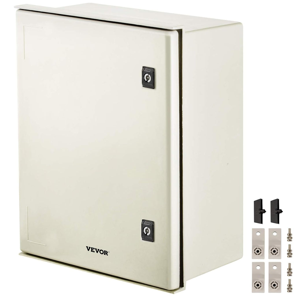 NEMA 4X Fiberglass Steel Electrical Box, 20 x 16 x 8 inches, IP66 Waterproof Hinged Junction Box P9685