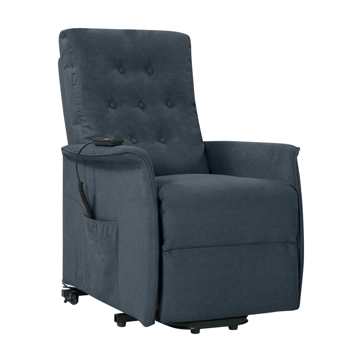 Blue Velour Power Recline and Lift Chair D4697
