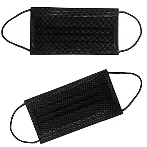 100PCS 3 Ply Black Disposable Face Mask P3972