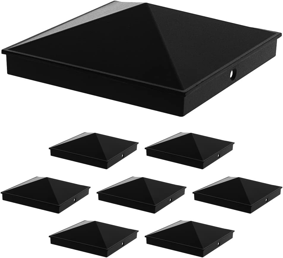 Black 12 Pack Aluminum Pyramid Post Cap Cover F24123
