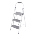 3 Step Folding Steel Step Stool, White V895