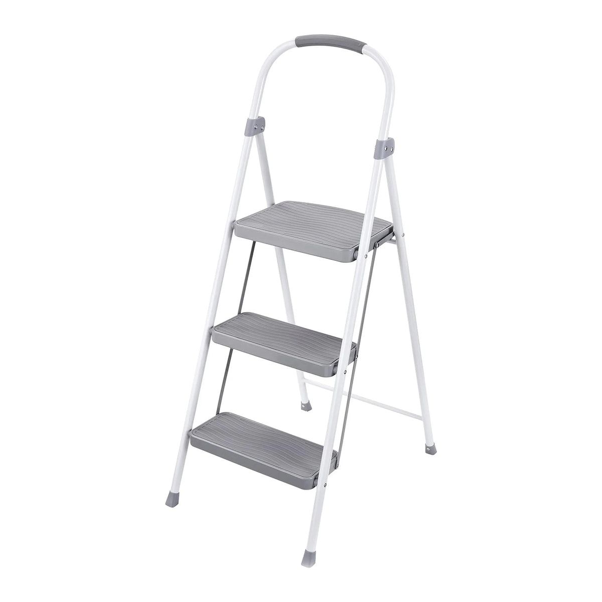 3 Step Folding Steel Step Stool, White V895