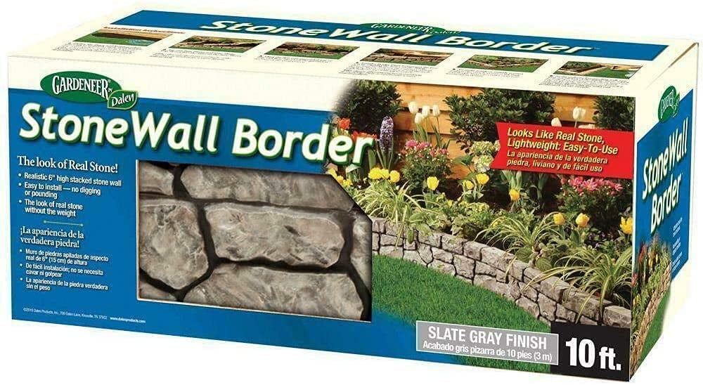 Slate Gray Plastic Garden Border Edging O181