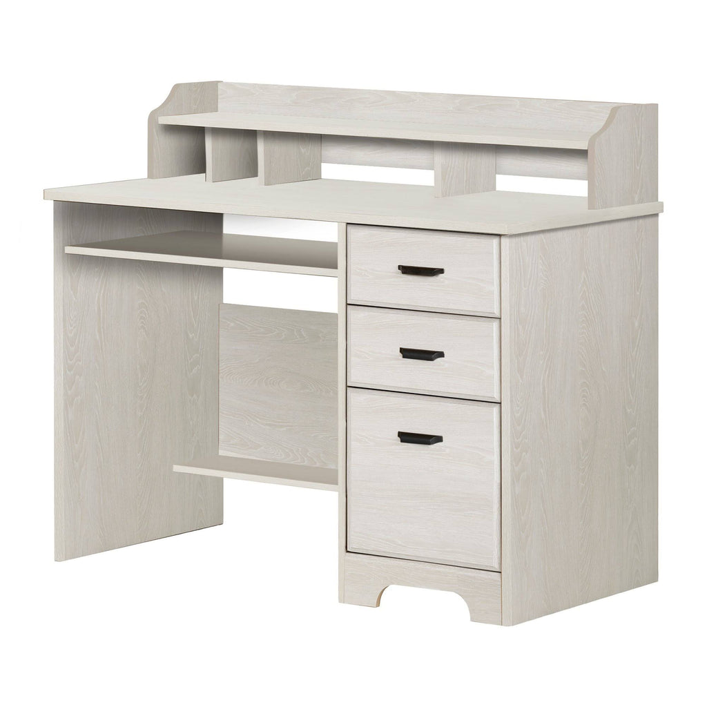 Winter Oak Computer Desk with Hutch L85064