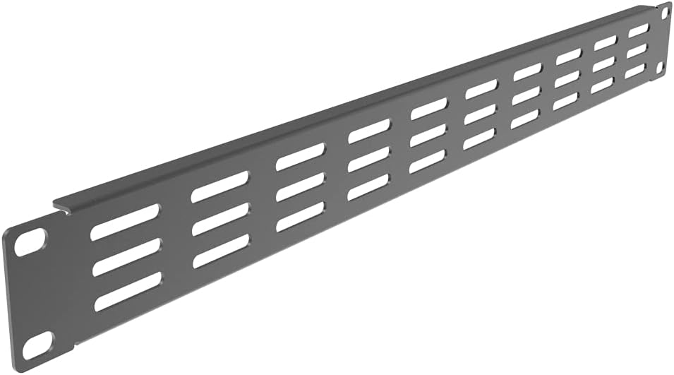10 Pack 1U Horizontal Rack Mount Cable Management Panel with Cable Entry Brush Black R685