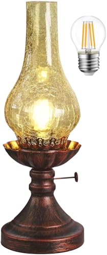 Vintage Crackled Glass Table Lamp Q900783