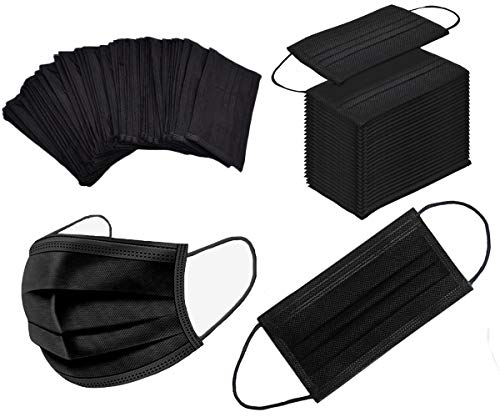 100PCS 3 Ply Black Disposable Face Mask P3972