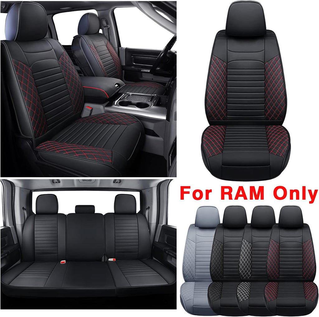 Black Waterproof Faux Leather Front Seat Covers M8598