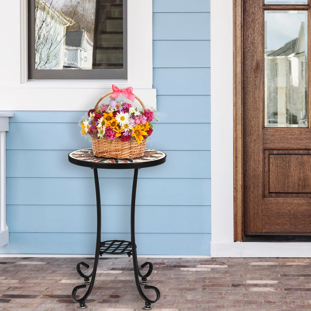 14 Round Mosaic Accent Table A890