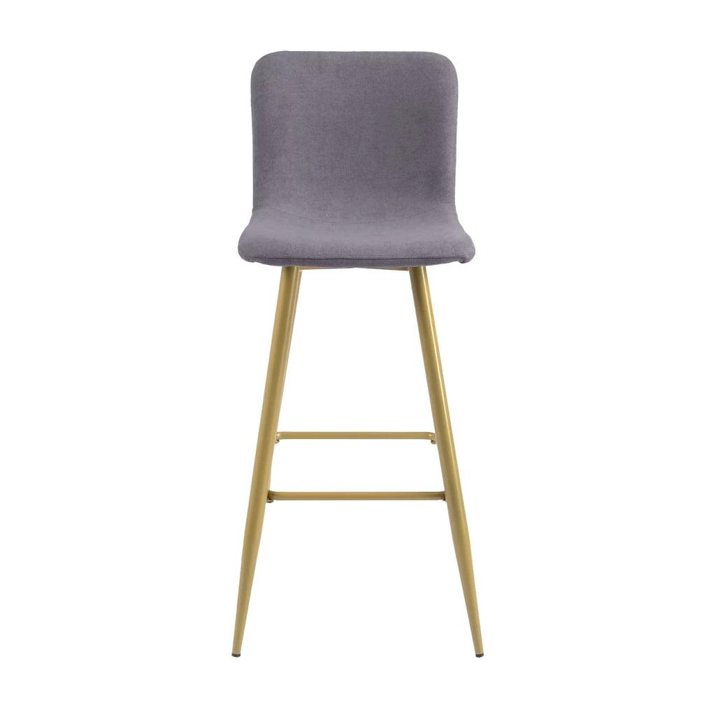 30'' Upholstered Bar Stools Set of 2 with Back & Metal Legs, Gray A84969