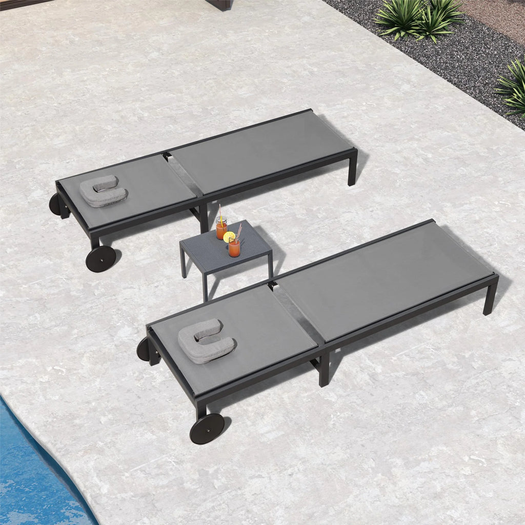Adjustable Reclining Lounge Chair Set with Face Hole K9154