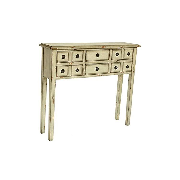 Antique White 6-Drawer Console R3511
