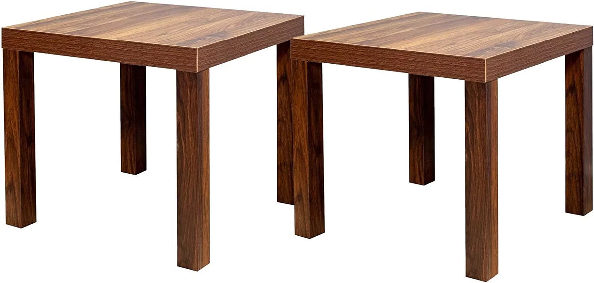 Brown Square Side Tables Set of 2 V33854
