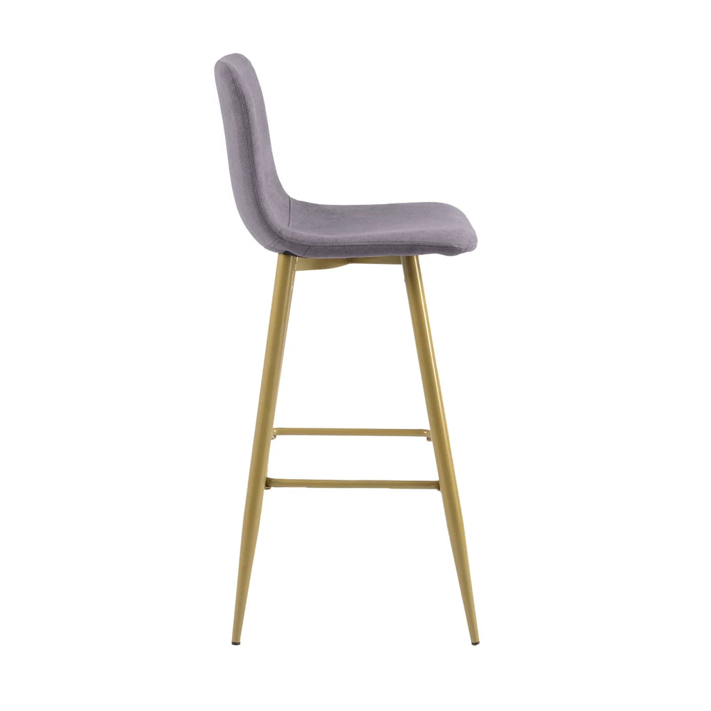 30'' Upholstered Bar Stools Set of 2 with Back & Metal Legs, Gray A84969