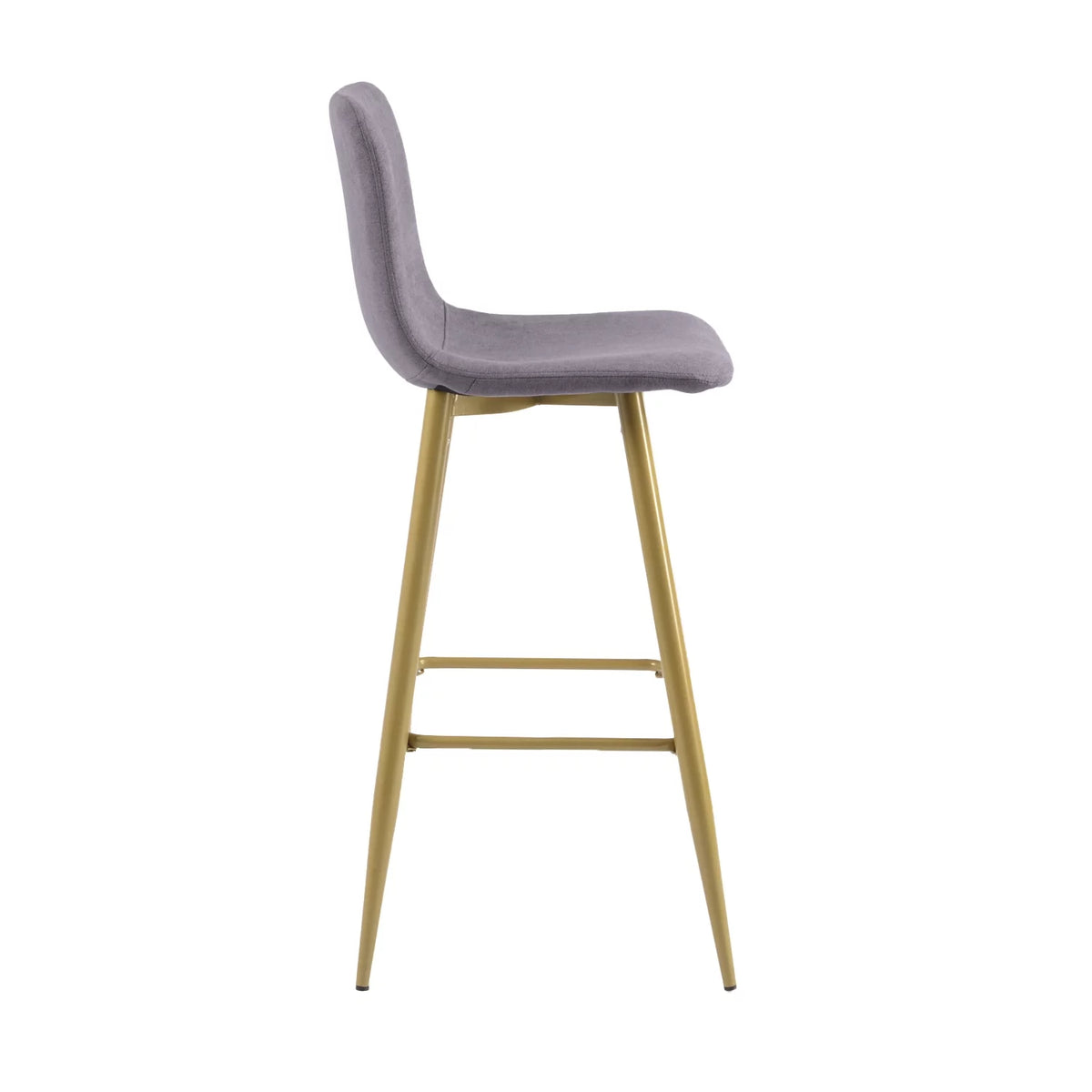30'' Upholstered Bar Stools Set of 2 with Back & Metal Legs, Gray A84969