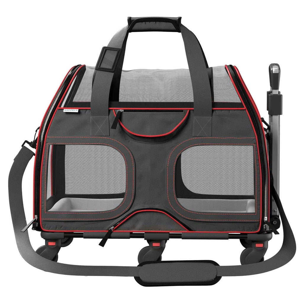 Pet Carrier with Removable Wheels and Double Telescopic Handle G80517