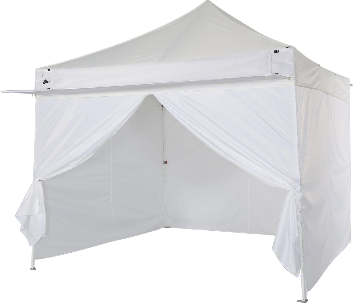 White 10' x 10' Straight Leg Canopy with Sidewalls J4864