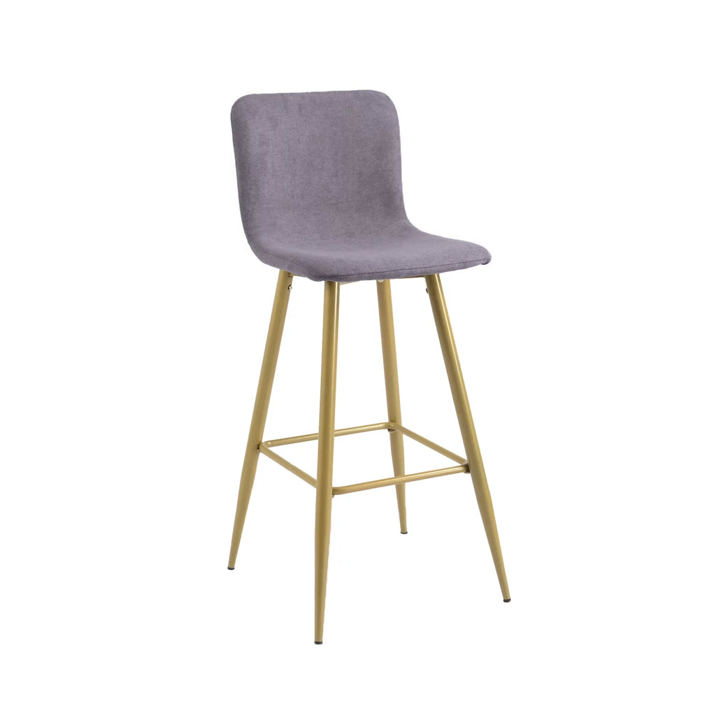 30'' Upholstered Bar Stools Set of 2 with Back & Metal Legs, Gray A84969
